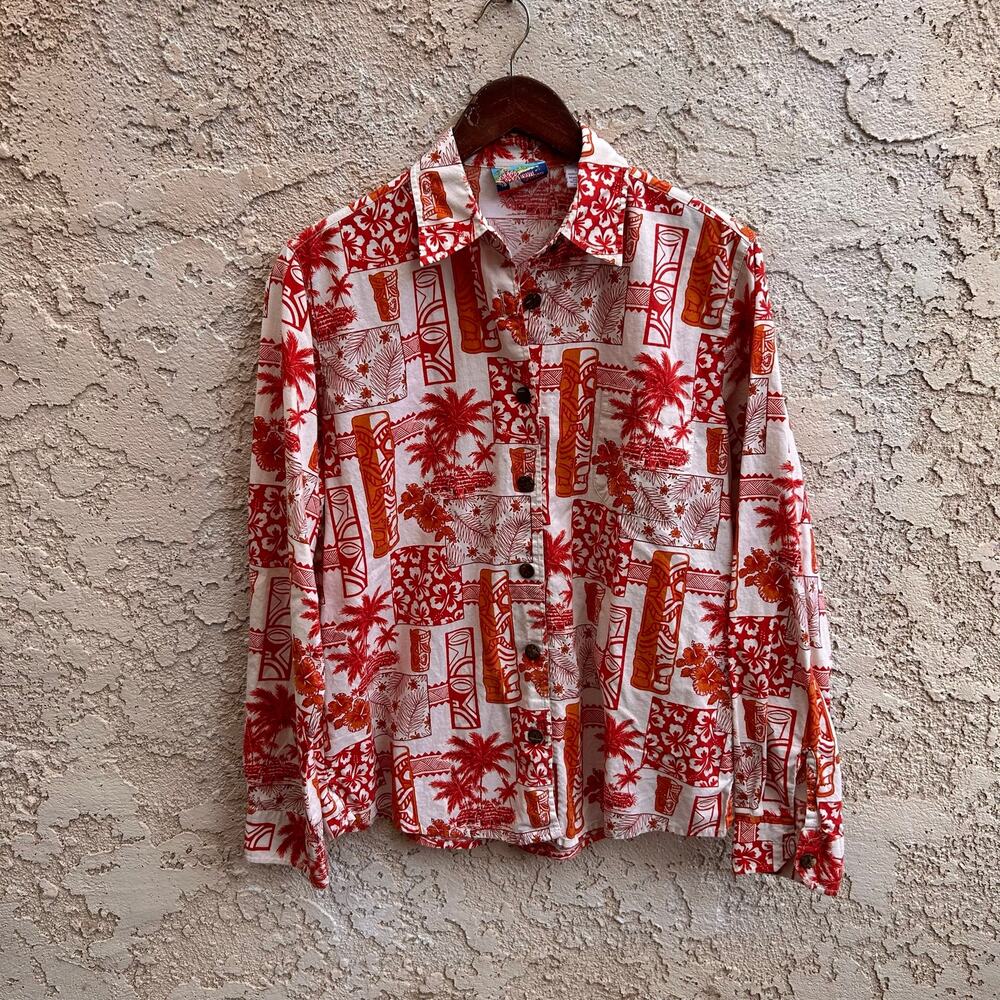 Joe Kealoha’s Reyn Spooner Hawaiian Tiki Aloha Shirt Men’s L